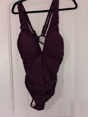 Plum One-Piece Swimsuit with Strappy Back